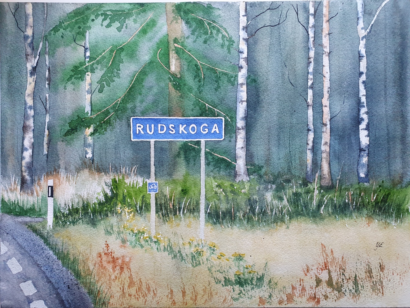 Rudskoga- Orginalmålning i akvarell